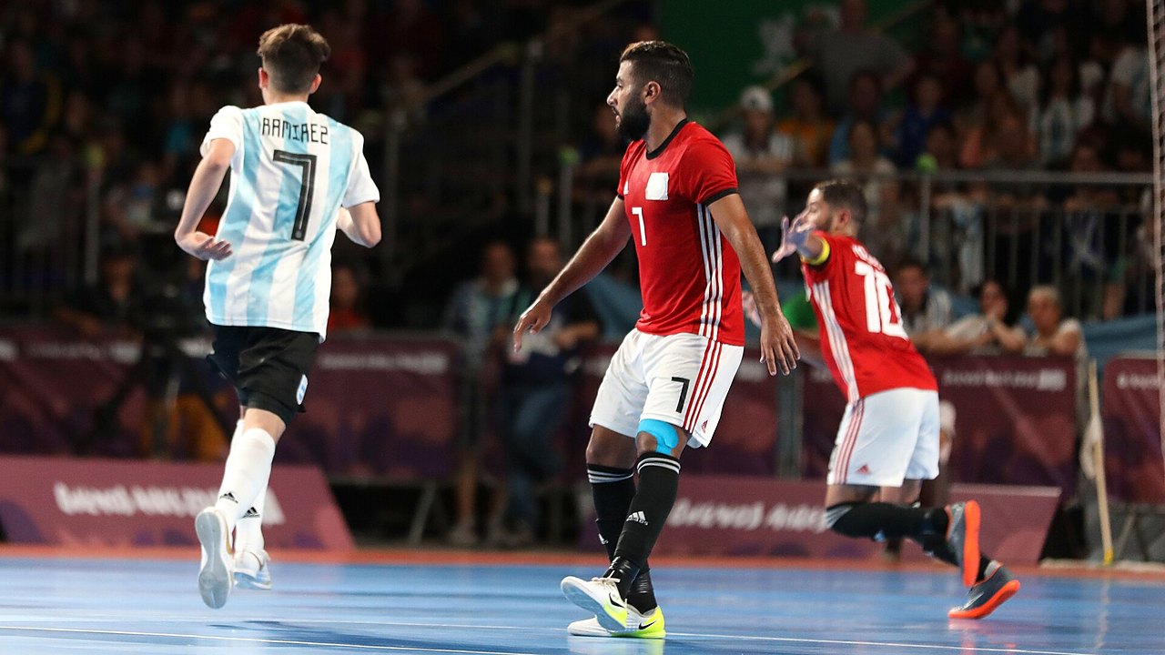 لاعبو منتخب مصر لكرة الصالات خلال مباراة